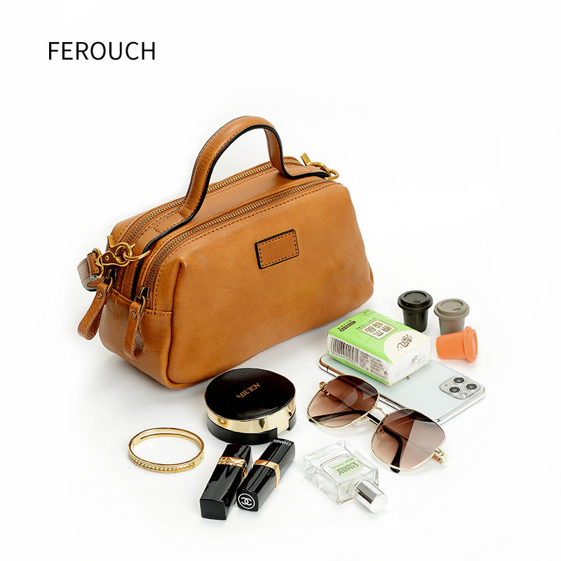 Women's Versatile Large Capacity Genuine Leather Retro Crossbody Bags