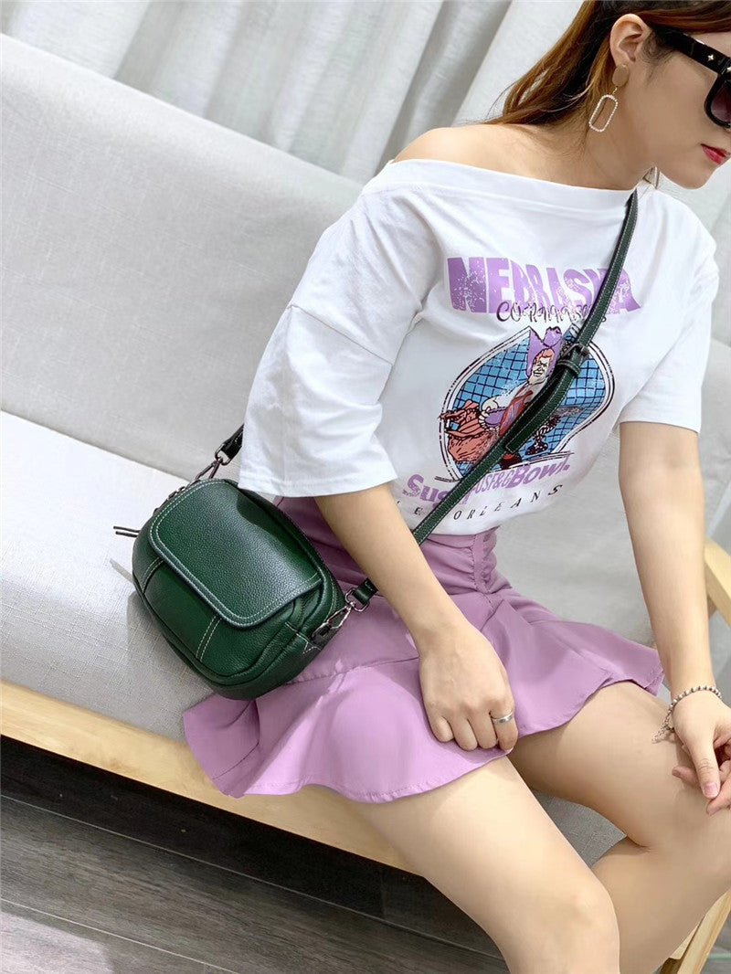 Women's Genuine Leather Korean Top Layer Cowhide Shoulder Bags