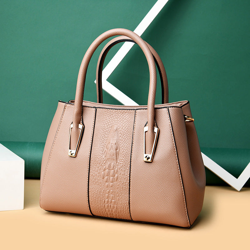Women's Mother's Soft Leather Elegant Fashion Crocodile Handbags