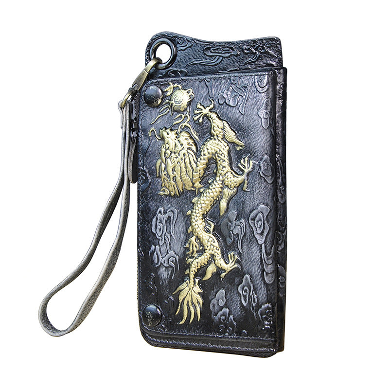 Men's First Layer Tree High Leather Retro Men's Wallets