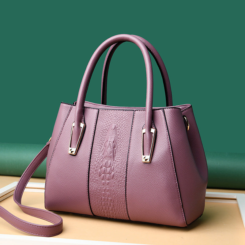 Women's Mother's Soft Leather Elegant Fashion Crocodile Handbags