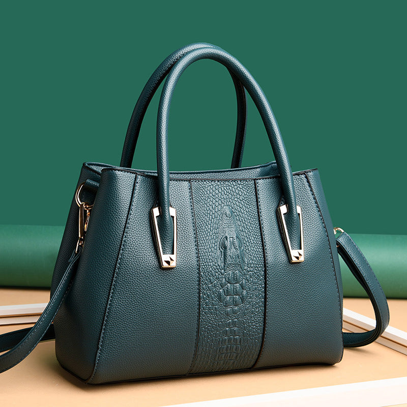 Women's Mother's Soft Leather Elegant Fashion Crocodile Handbags