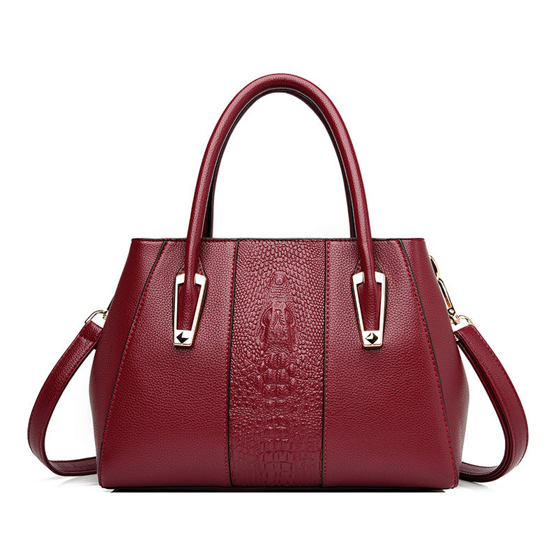 Women's Mother's Soft Leather Elegant Fashion Crocodile Handbags