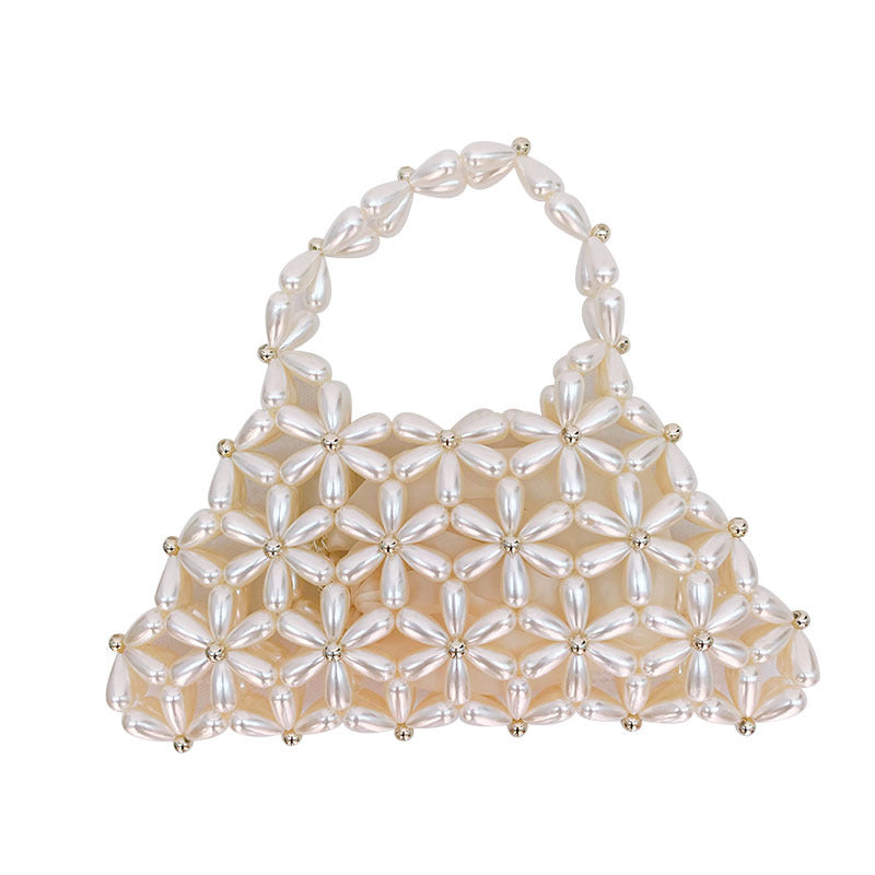 Imitation Pearl Handmade Beaded Portable Banquet Female Handbags