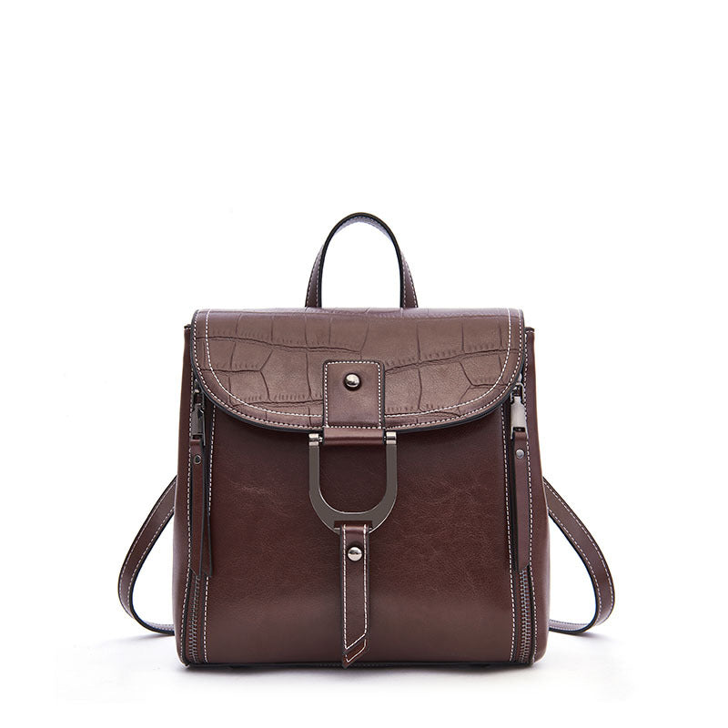 Women's Genuine Leather Fashion Retro Trendy Backpacks