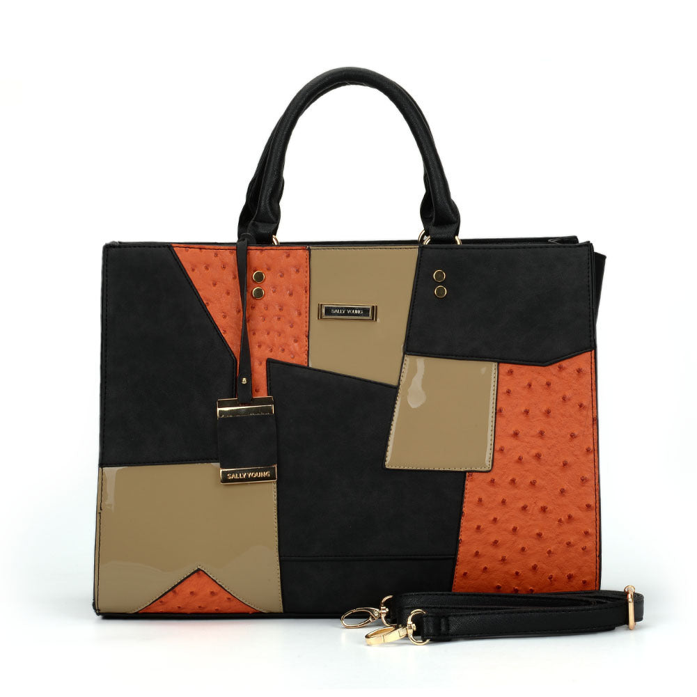 Women's Fashion Trendy Large Capacity Female Patchwork Handbags