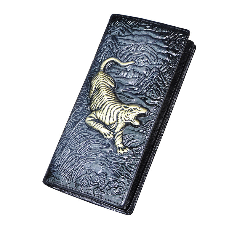 Men's Vegetable Tanned Leather Retro Simple Large Men's Wallets