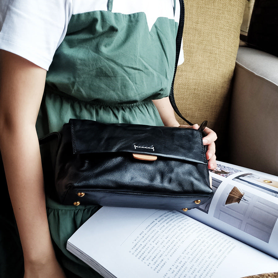 Women's Vegetable Tanned Tanning Handmade Vintage Leather Crossbody Bags