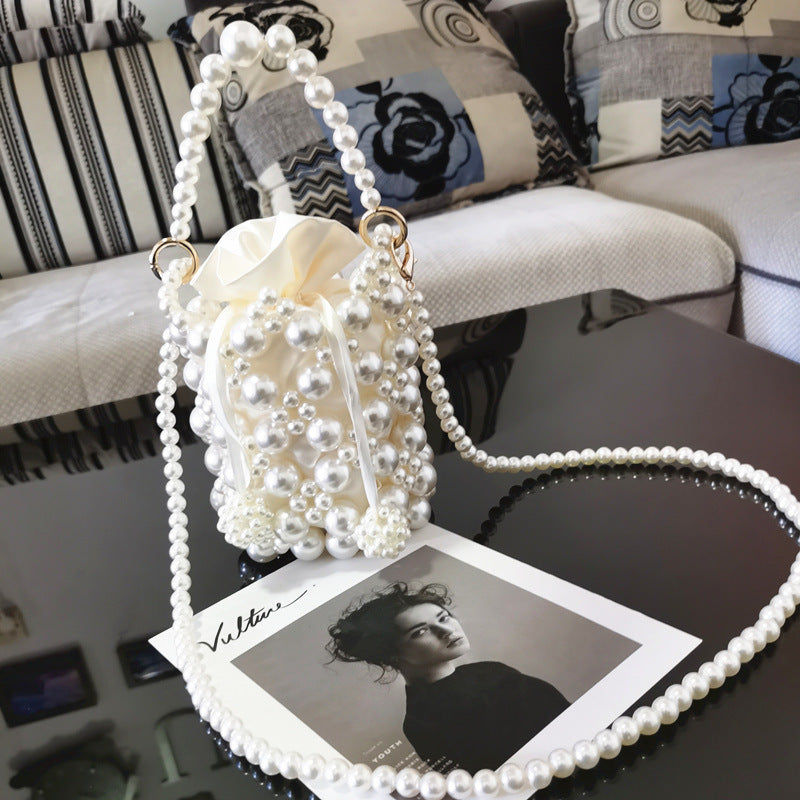 Women's Handmade Stringed Pearls Super Fairy Fashion Crossbody Bags