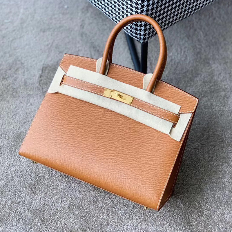 Palm Print Large Capacity Bridal Wedding Cowhide Kelly Handbags