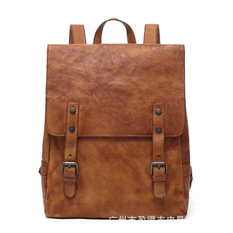 Men's Genuine Leather Vintage Fashion Cowhide Breathable Backpacks