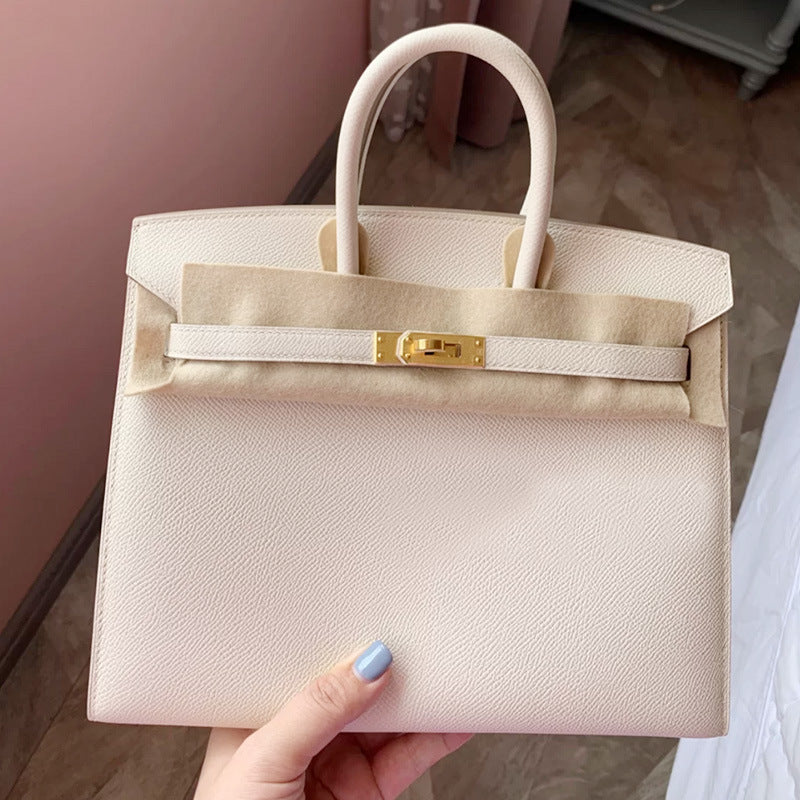 Palm Print Large Capacity Bridal Wedding Cowhide Kelly Handbags