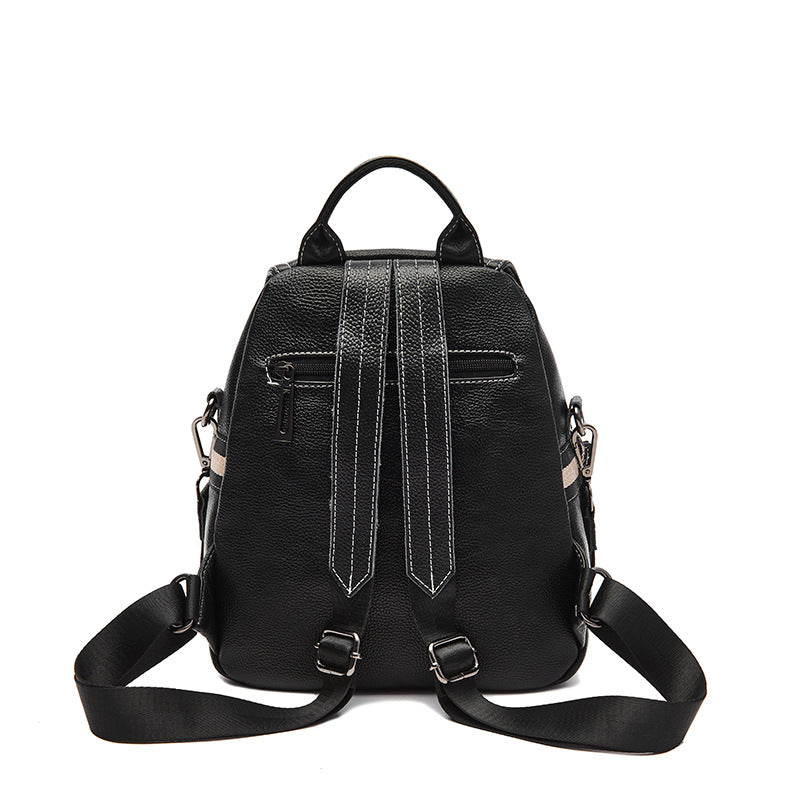 Women's Retro Fashion Soft Leather Large Capacity Backpacks