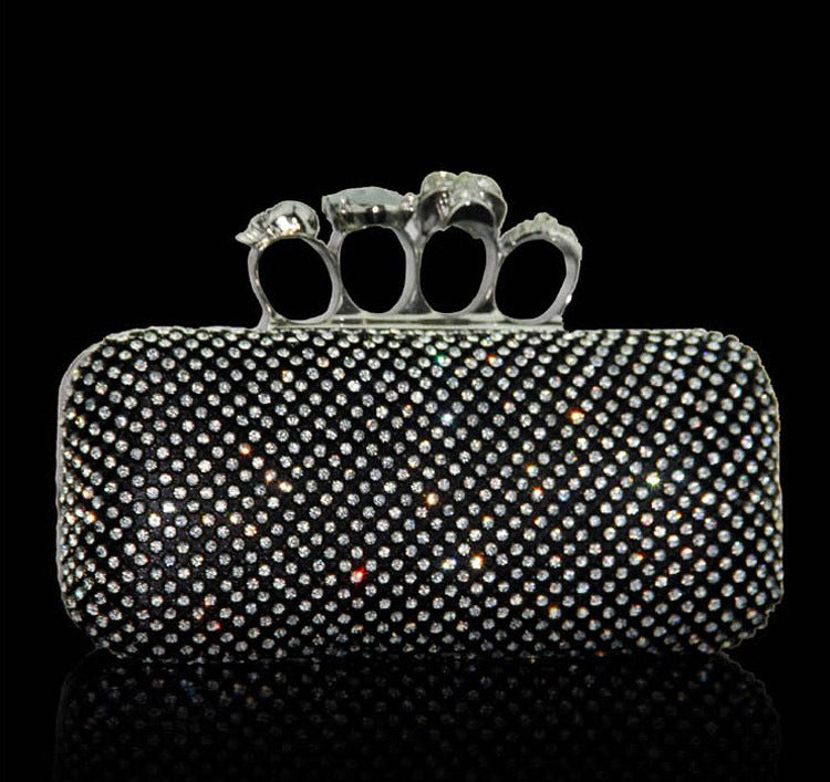 Women's Personalized Clutch Skull Diamond Party Dinner Evening Bags