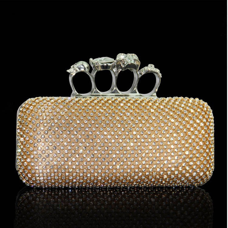 Women's Personalized Clutch Skull Diamond Party Dinner Evening Bags
