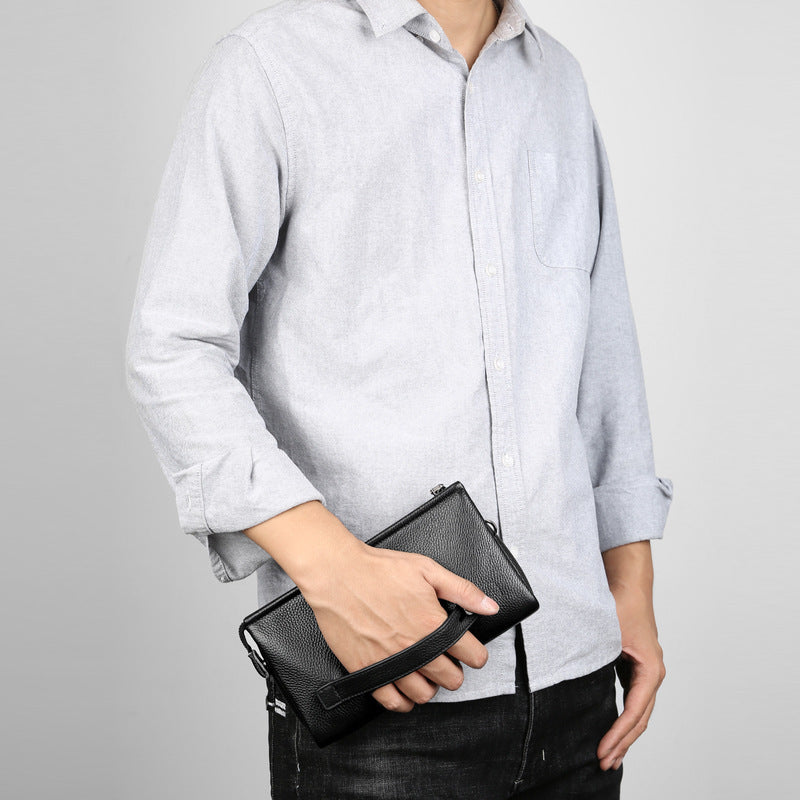Men's Clutch Leather Vintage Soft Trendy Men's Handbags