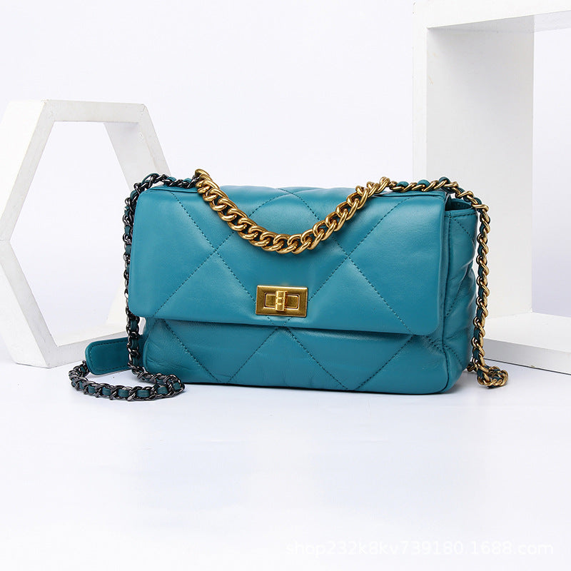 Women's All Sheepskin Classic Style Genuine Leather Crossbody Bags