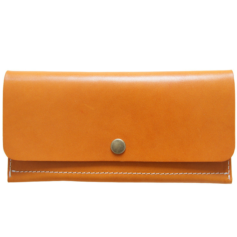 Men's Tanned Leather Long Genuine Simple First Men's Wallets