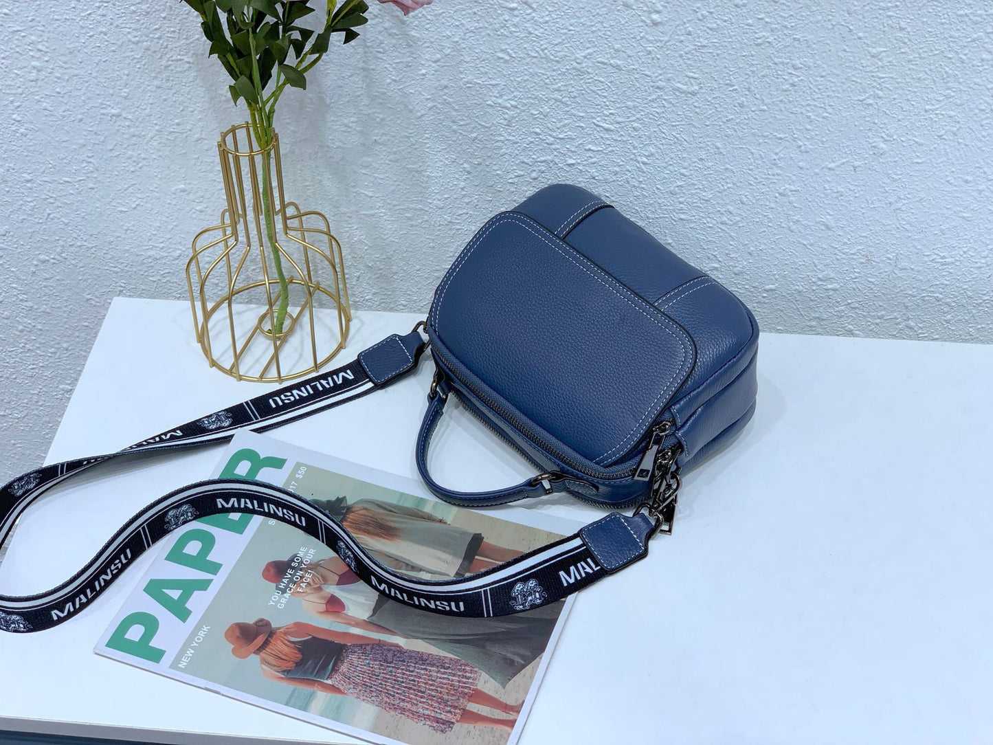 Women's First Layer Cowhide Portable Genuine Leather Bags