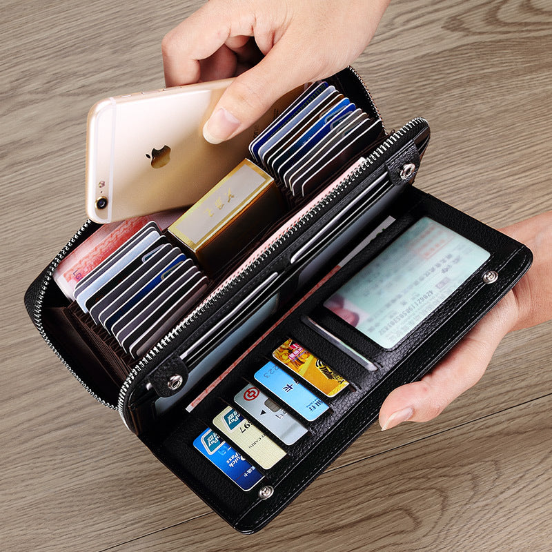 Men's Type Large Capacity Swiping Change Genuine Men's Wallets