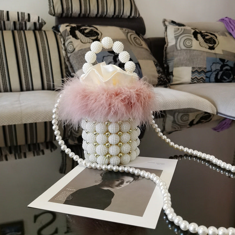 Ball Niche Handmade Pearl Woven Beads Evening Bags