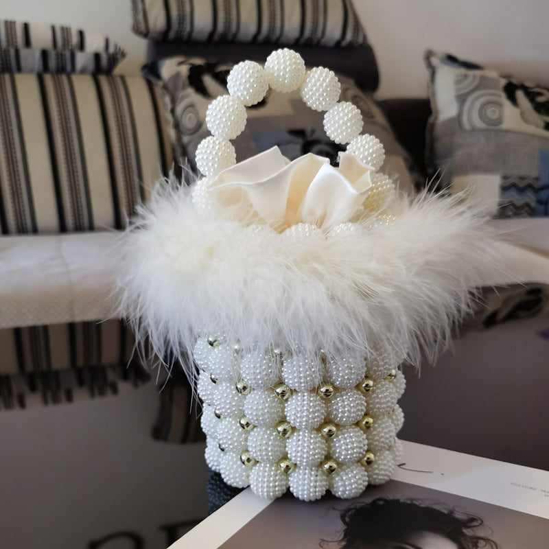 Ball Niche Handmade Pearl Woven Beads Evening Bags
