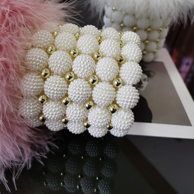 Ball Niche Handmade Pearl Woven Beads Evening Bags