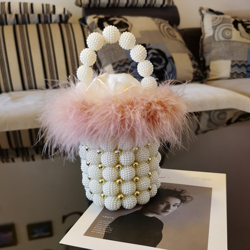 Ball Niche Handmade Pearl Woven Beads Evening Bags