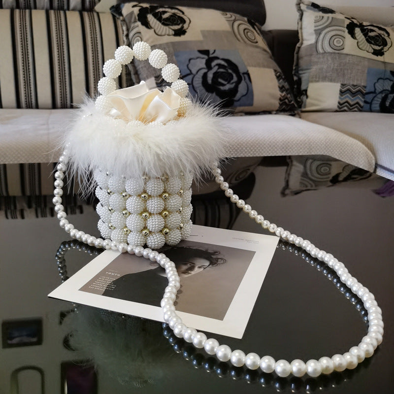 Ball Niche Handmade Pearl Woven Beads Evening Bags