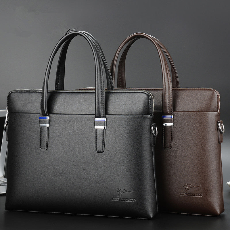 Men's Glamorous Business Computer Soft Leather Men's Handbags