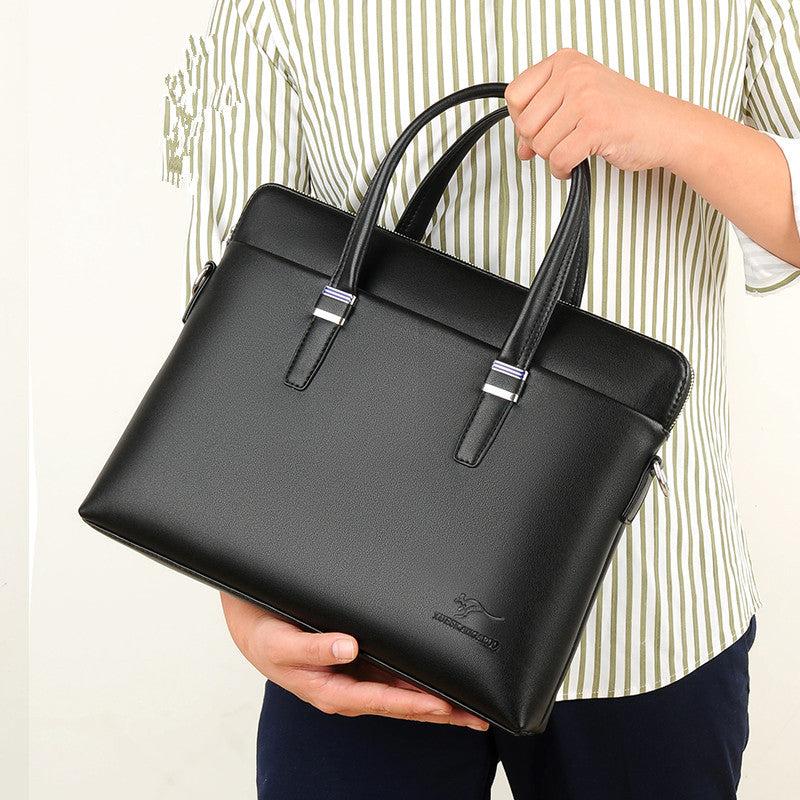 Men's Glamorous Business Computer Soft Leather Men's Handbags