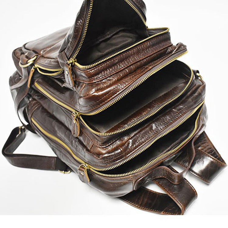 Men's First Layer Imported Leather Fashion Vintage Men's Handbags