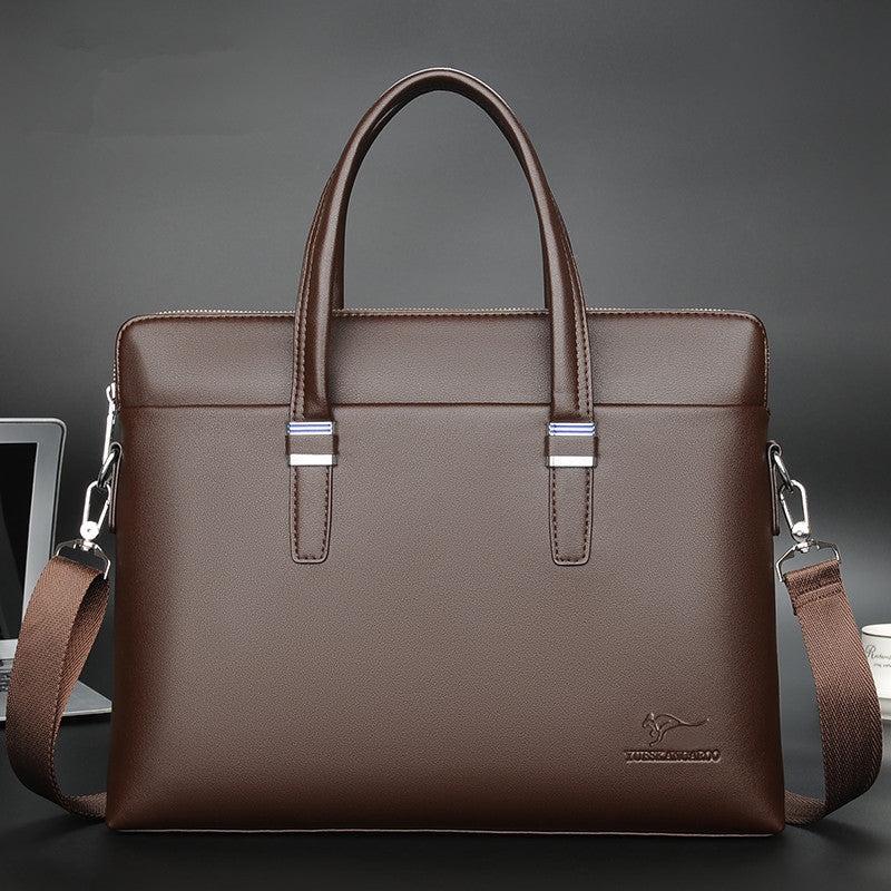 Men's Glamorous Business Computer Soft Leather Men's Handbags