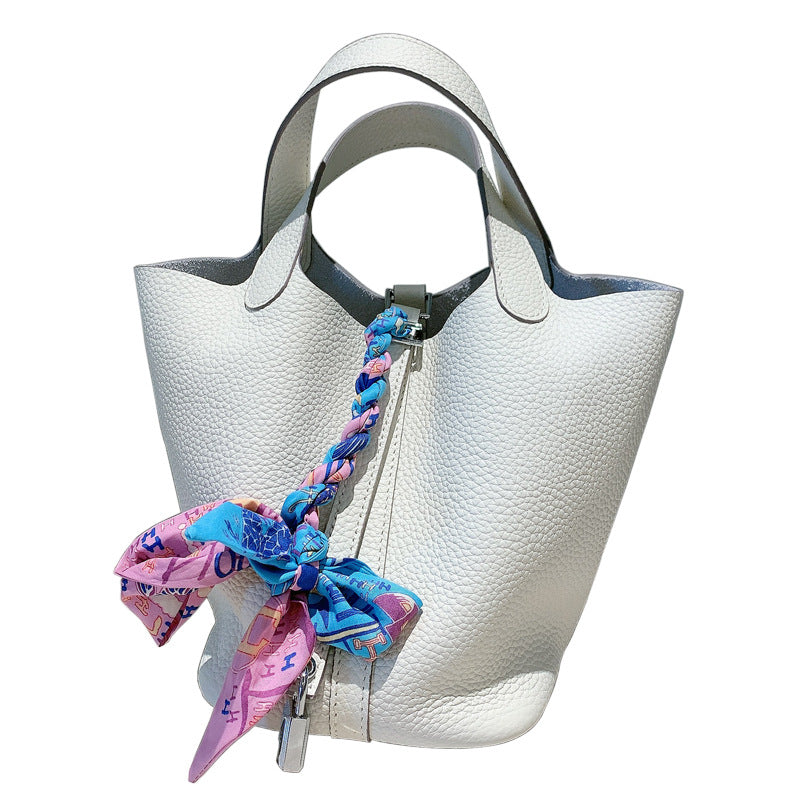 Women's Vegetable Basket First Layer Cowhide Retro Bucket Bags