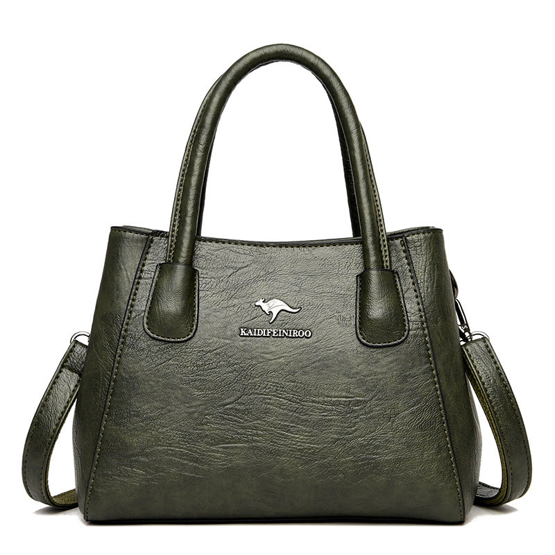 Women's Soft Leather Fashion Portable Mom Large Handbags