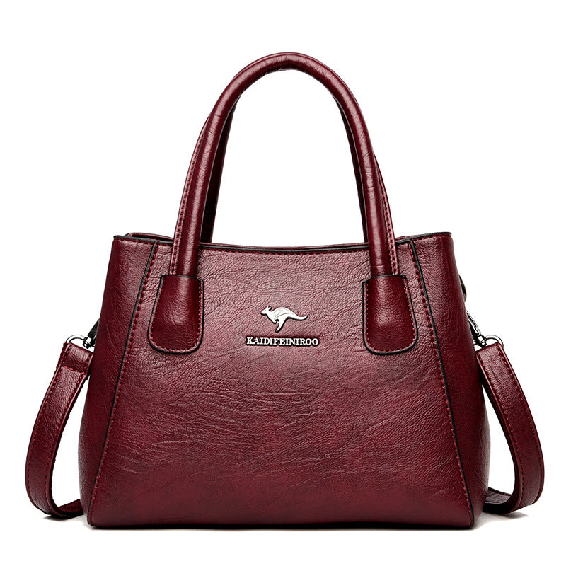 Women's Soft Leather Fashion Portable Mom Large Handbags