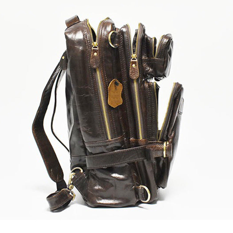 Men's First Layer Imported Leather Fashion Vintage Men's Handbags
