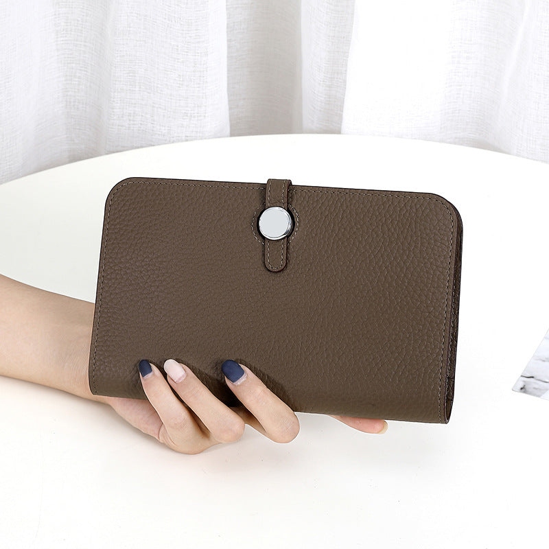 Women's Comfortable Genuine Leather Mobile Passport Ladies Wallets
