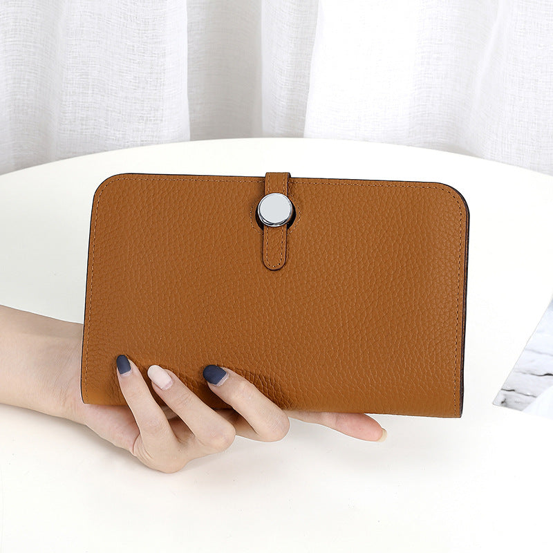 Women's Comfortable Genuine Leather Mobile Passport Ladies Wallets