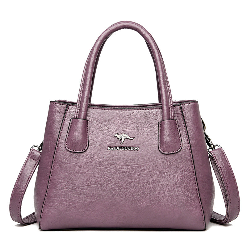 Women's Soft Leather Fashion Portable Mom Large Handbags
