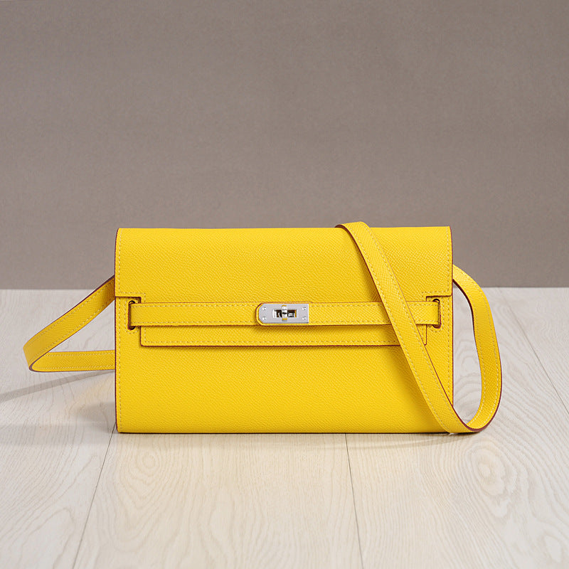 Women's Hand-held Kelly Genuine Leather One Commuting Bags
