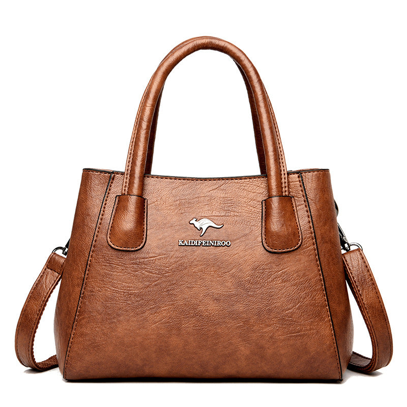 Women's Soft Leather Fashion Portable Mom Large Handbags