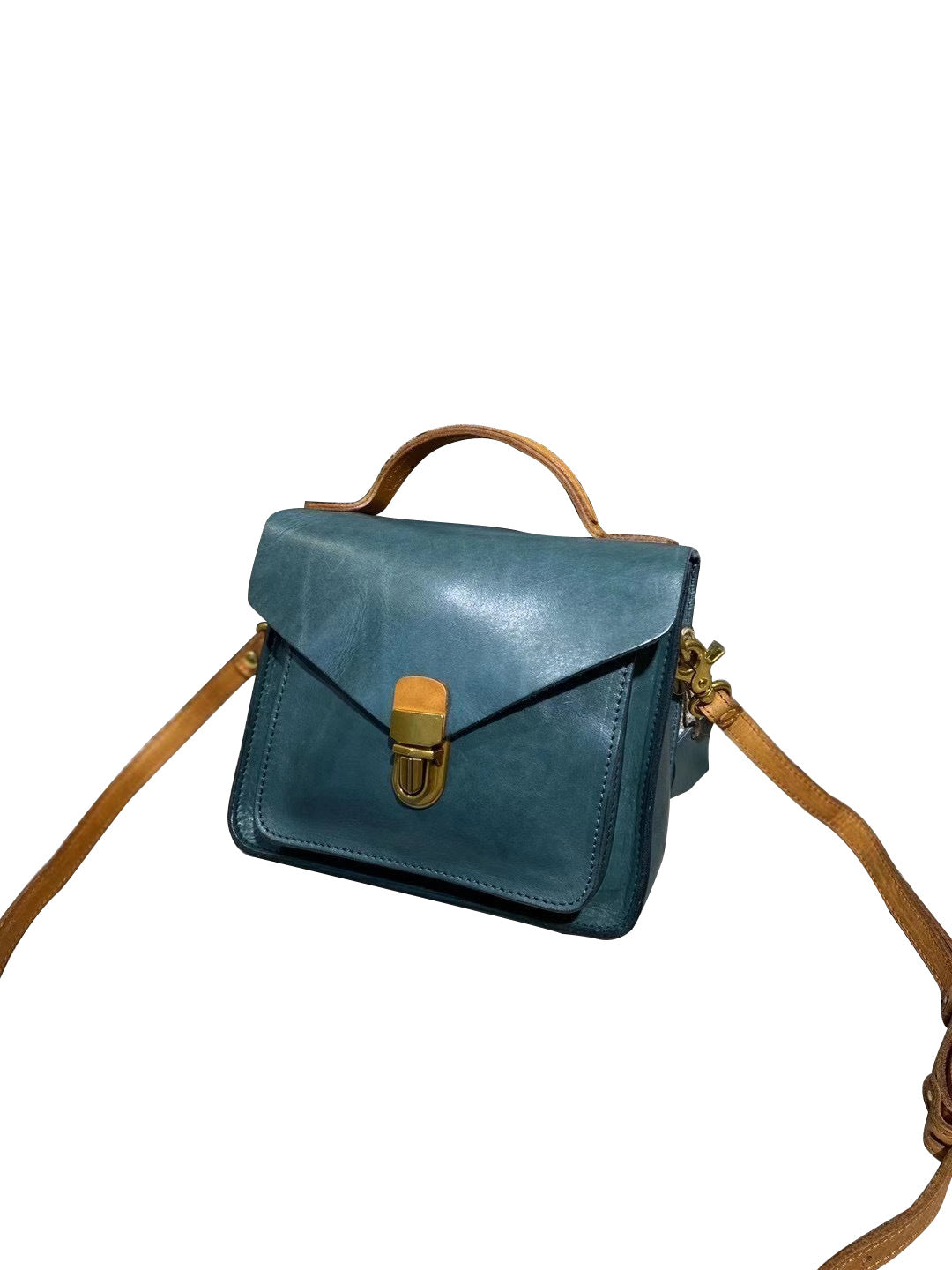 Women's Retro Cowhide Handmade College Style Genuine Shoulder Bags