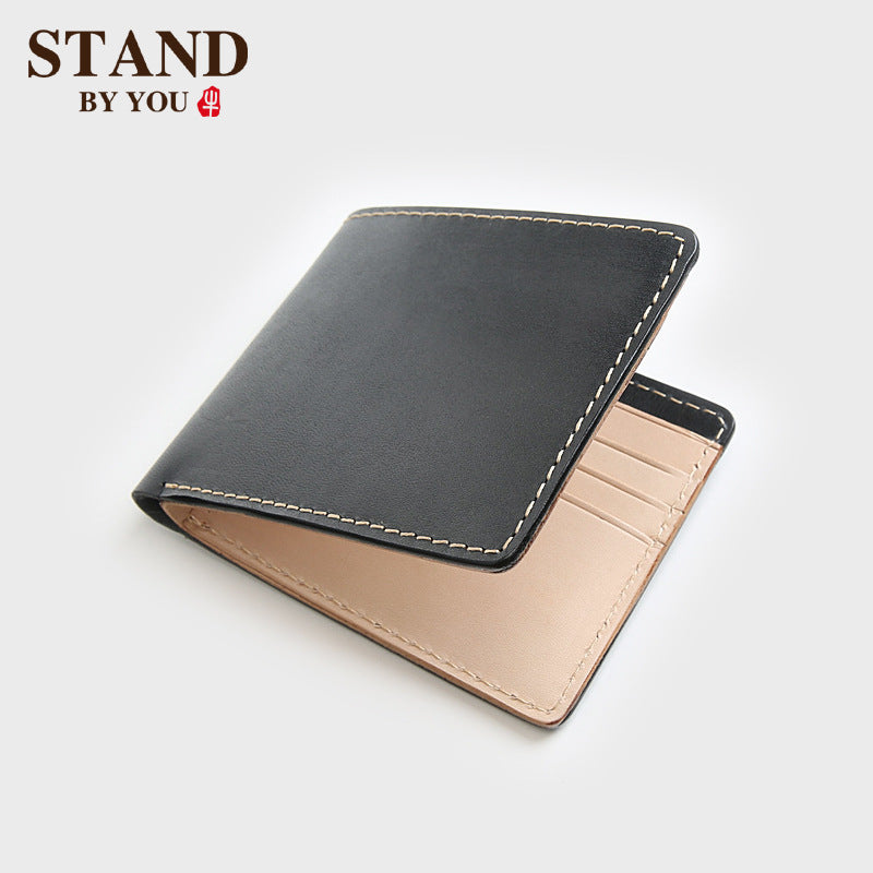 Men's Vegetable Tanned Leather Short First Layer Men's Wallets