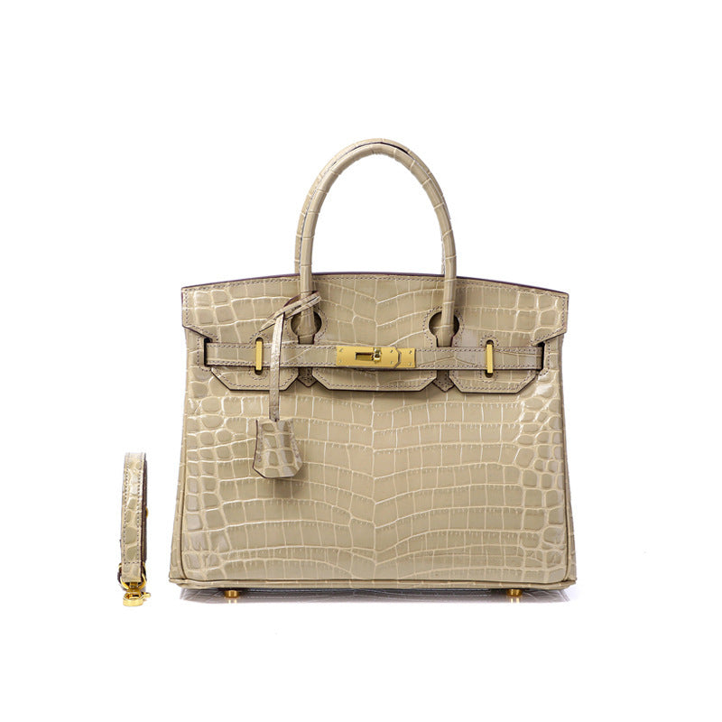 Women's Fashion Crocodile Pattern Genuine Leather Cow Bags