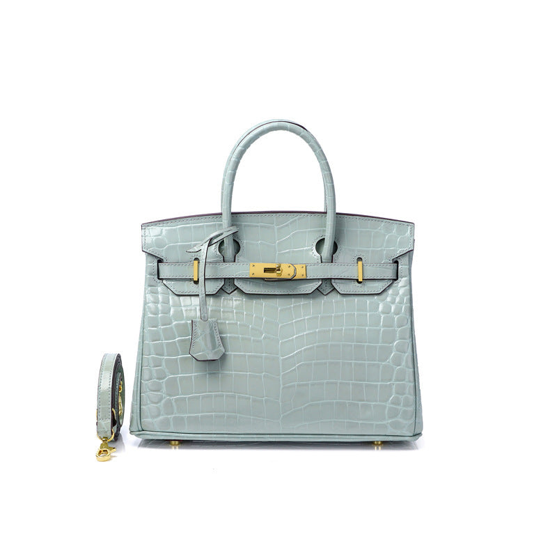 Women's Fashion Crocodile Pattern Genuine Leather Cow Bags