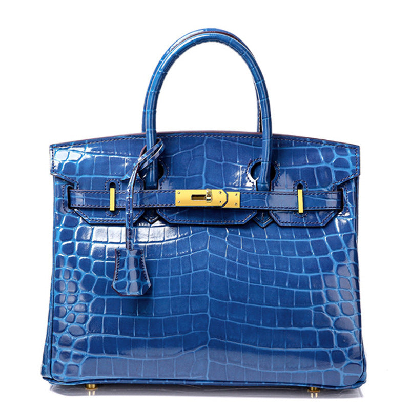 Women's Fashion Crocodile Pattern Genuine Leather Cow Bags