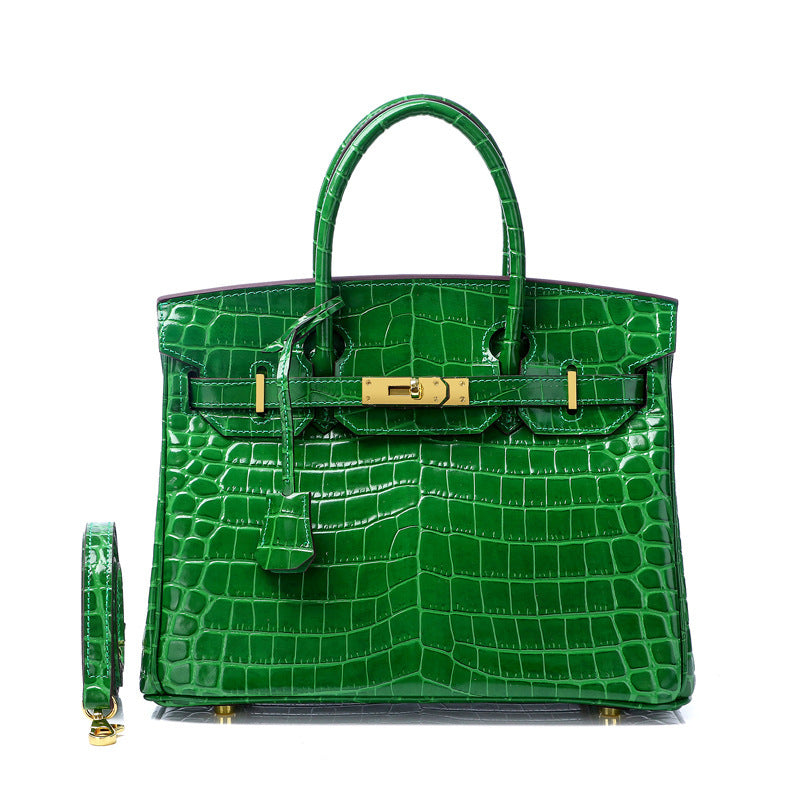 Women's Fashion Crocodile Pattern Genuine Leather Cow Bags