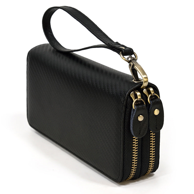 Men's Horse Leather Zipper Long Genuine Premium Men's Handbags