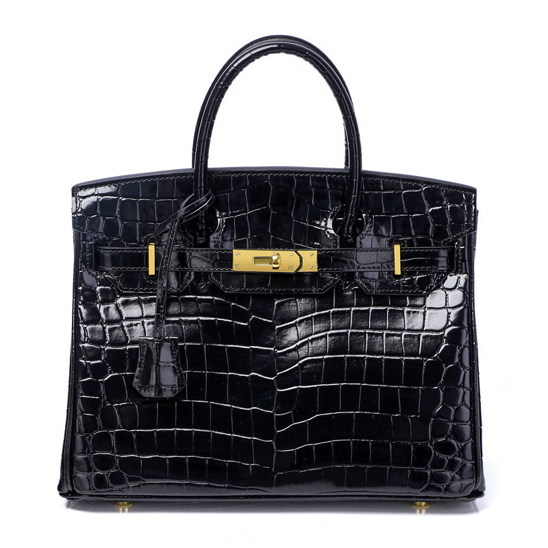 Women's Fashion Crocodile Pattern Genuine Leather Cow Bags